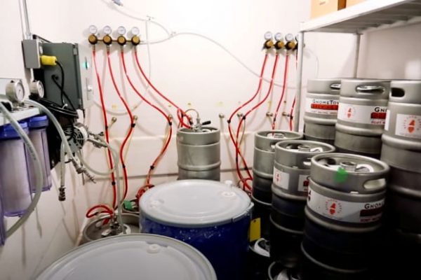 Storage closet with beer kegs