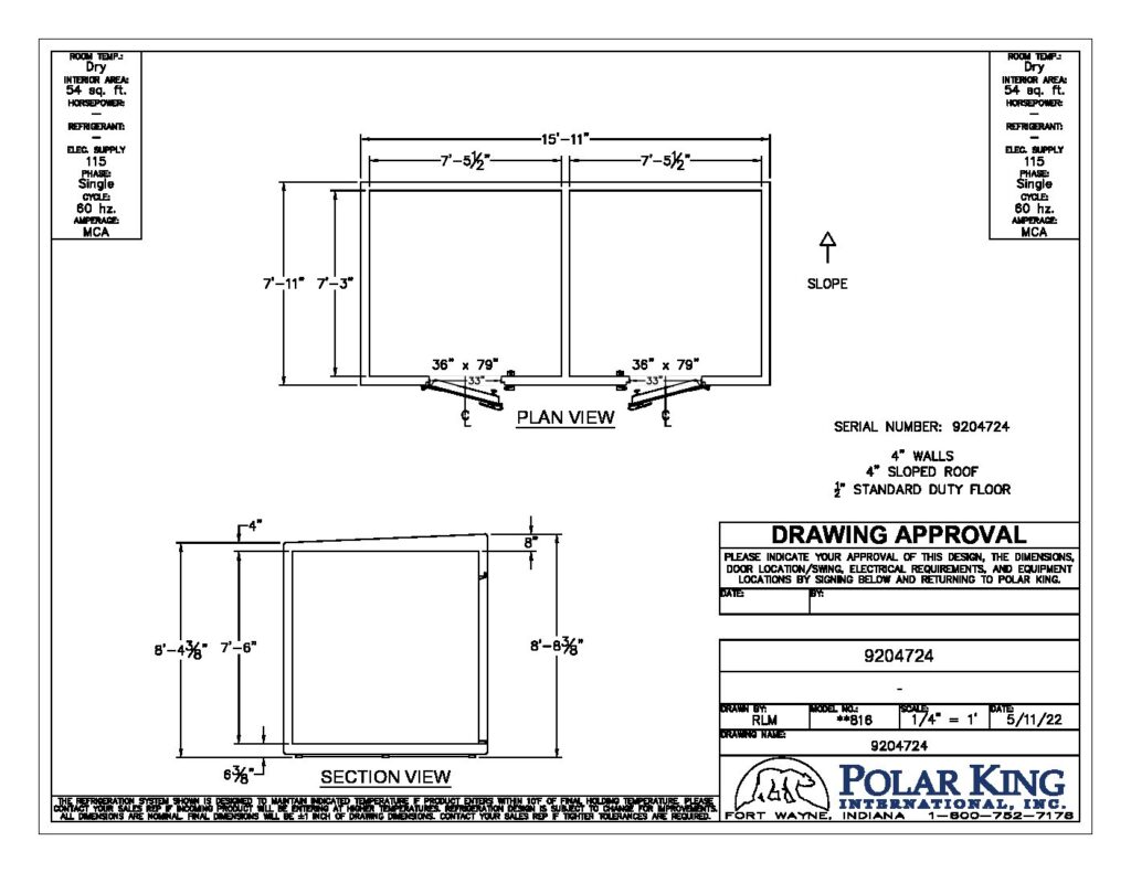 walk in freezer dimensions