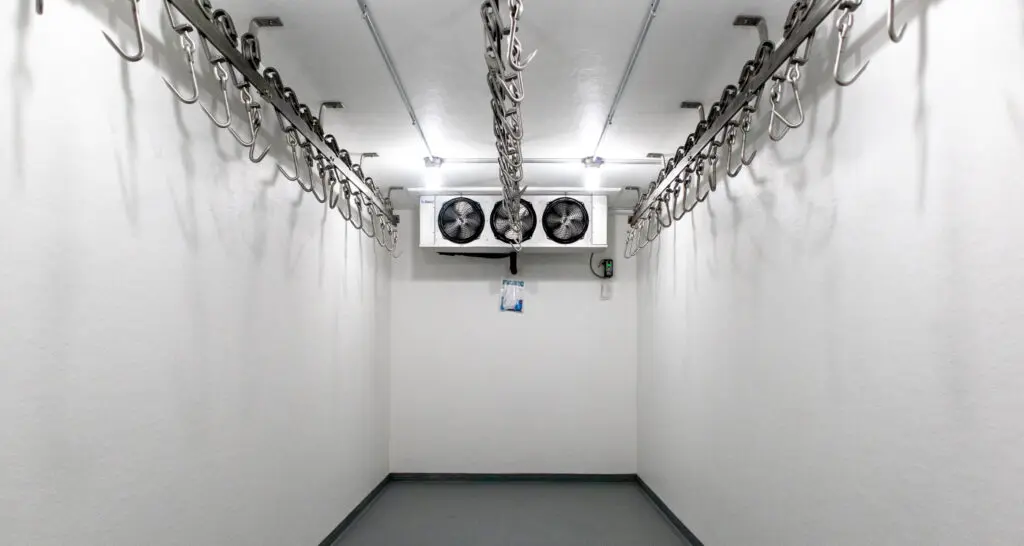 Inside view of a Polar King meat hanging cooler