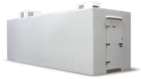 White combo walk-in cooler freezer box